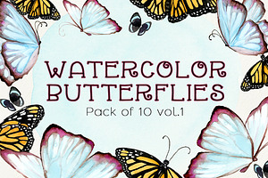 Watercolor Butterflies Vol.1