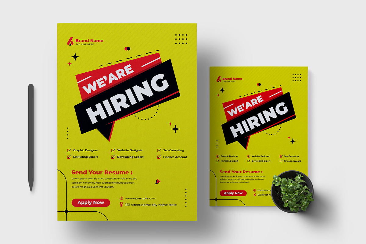 We Are Hiring Flyer Template, a Flyer Template by MightyDesign (Photo 1 of 8)
