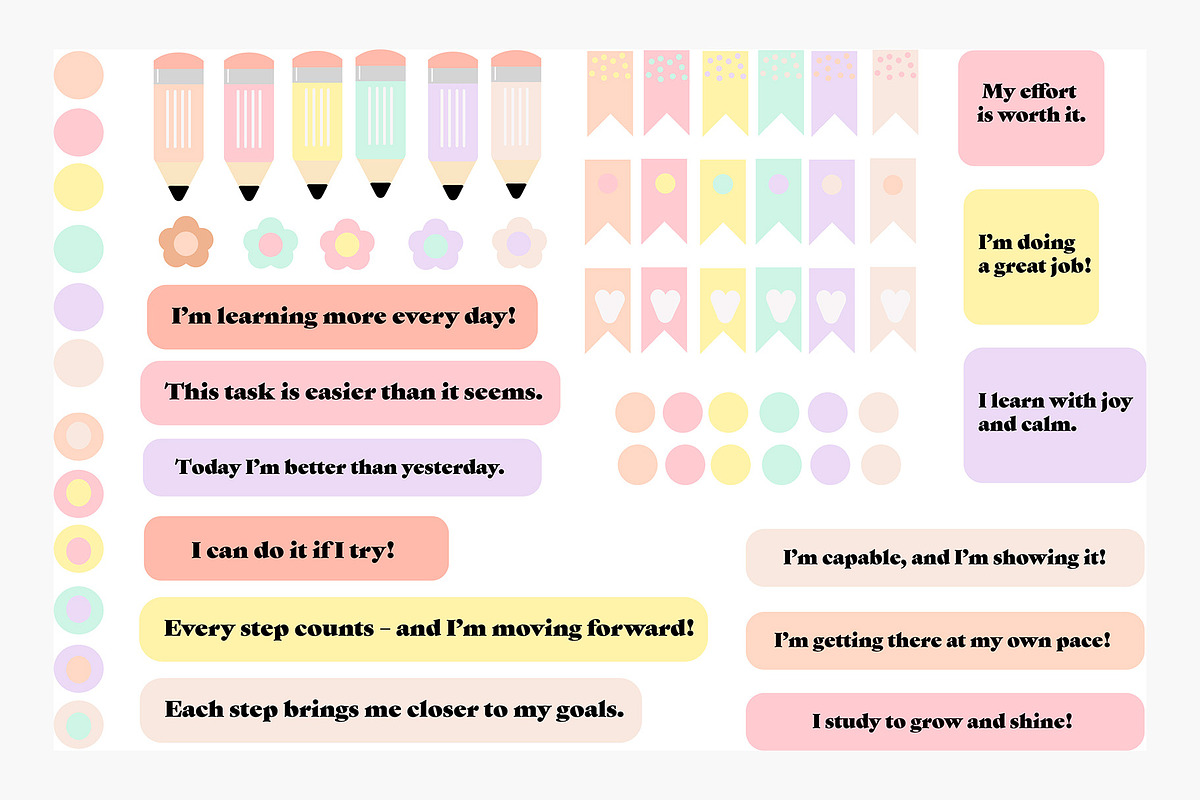 Kawaii School & Study Sticker Pack, an Education Illustration by ElicoelhoDesign Shop (Photo 2 of 8)