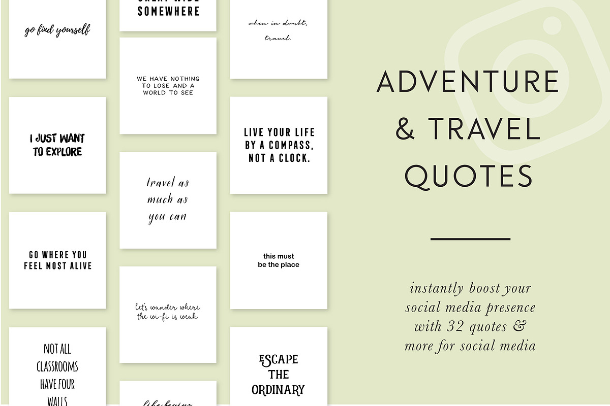 Adventure & Travel Instagram Quotes, a Social Media Template by Bold Leap Creative (Photo 1 of 3)