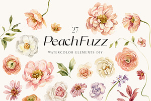 Peach Fuzz - Delicate Florals