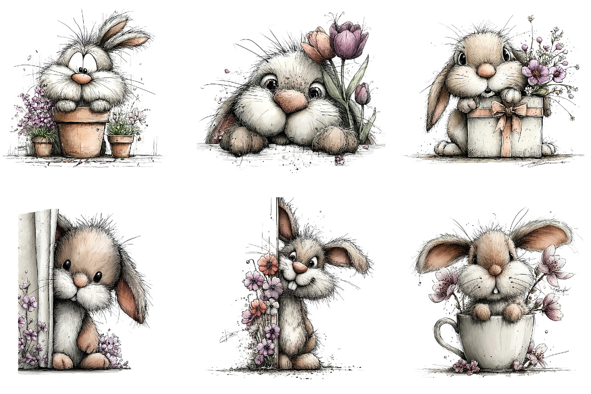 Peeking Easter Bunny Clipart, an Illustration by Dream Creation (Photo 2 of 7)