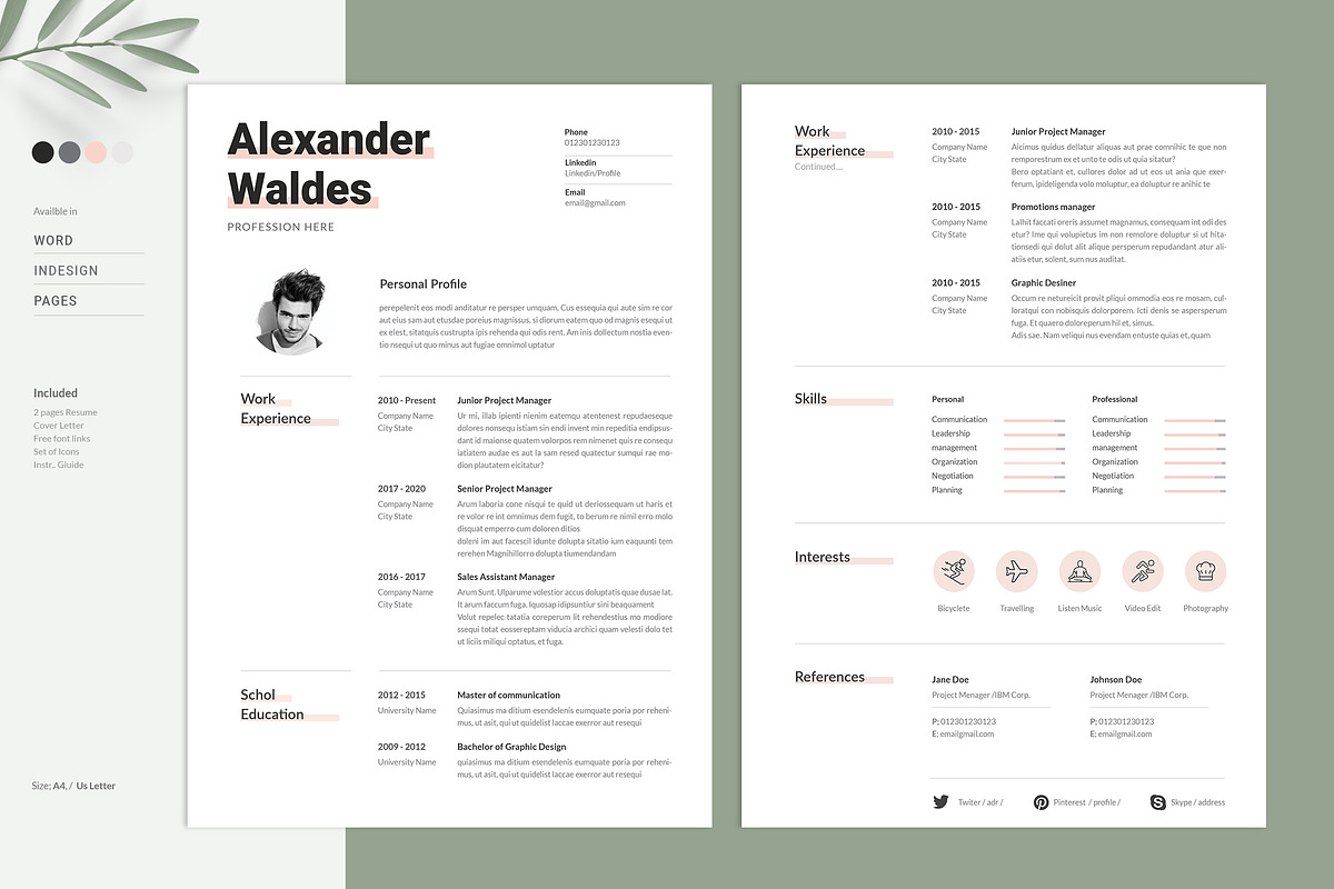 Creative Resume Template, a Resume Template by Estartshop (Photo 2 of 5)