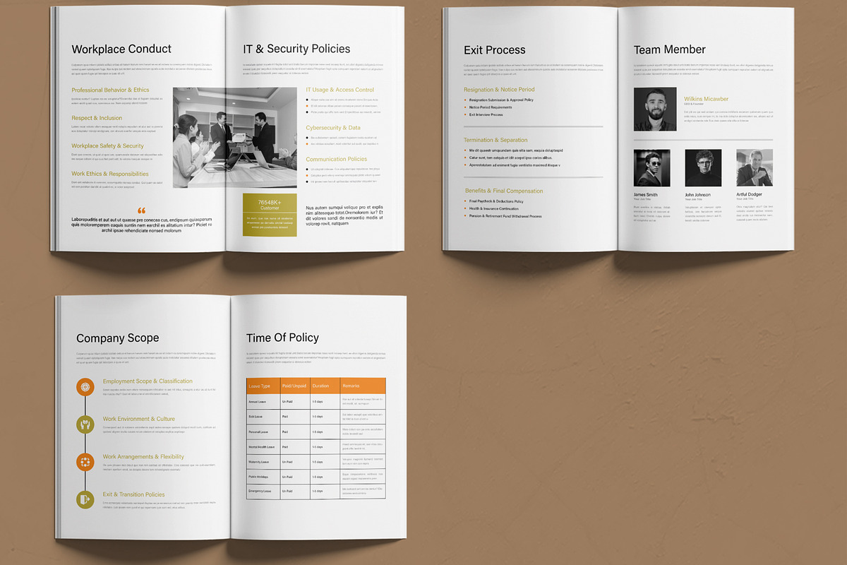 Employee Policy Handbook Template, a Brochure Template by MightyDesign (Photo 3 of 6)