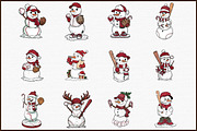 Christmas Baseball Snowman Clipart, an Illustration by Sublimation Artist (Thumbnail 3 of 6)