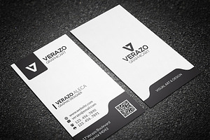 Black & White Vertical Business Card, a Business Card Template by Verazo