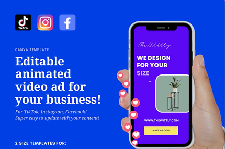 Editable animated video ad, a Social Media Template by TheWittly