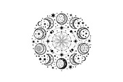 Moon Phase Mandala SVG Bundle, an Illustration by yasushie (Thumbnail 14 of 31)