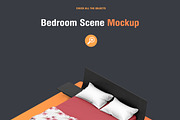 Bedroom Scene Set up Mock-up, a Household Mockup by IsometricWorld (Thumbnail 4 of 5)