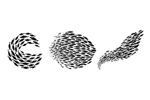 School of fish silhouette. Fishes, an Animal Illustration by Stock-Smart-Start