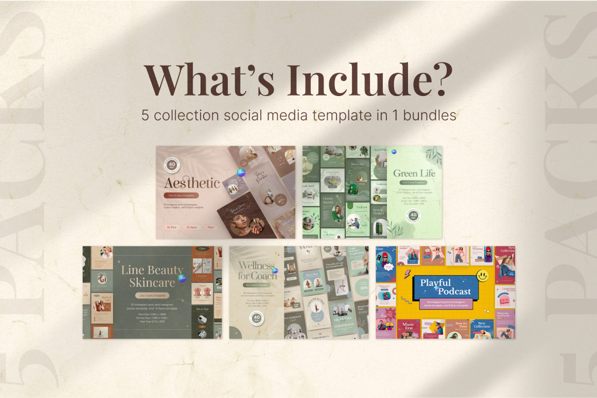 Bundle Pack 5in1 Canva Template, a Social Media Template by Brandearth RRGraph (Photo 4 of 19)