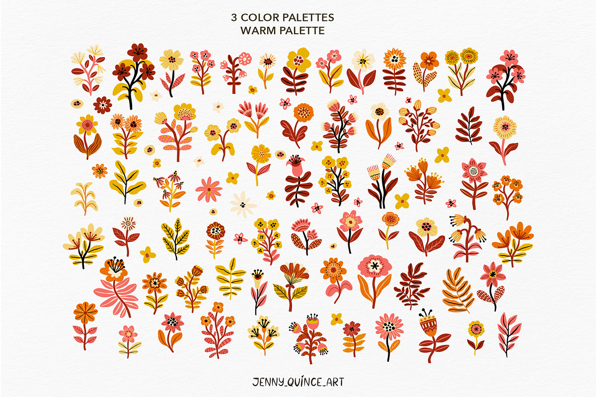 Dopamine Flowers – Vector Design Kit, a Decorative Illustration by Jenny Quince (Photo 6 of 15)