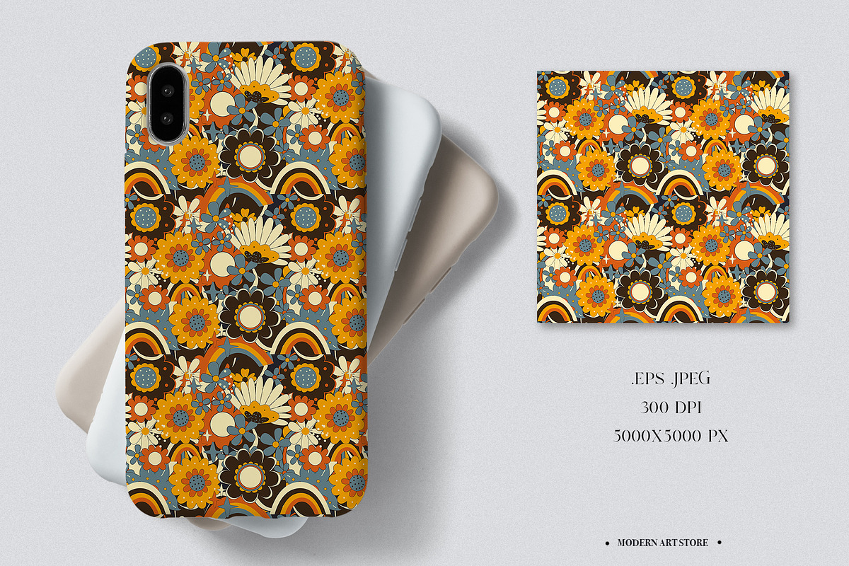 LOVE HAPPINESS. Hippie patterns, a Texture Illustration by Spark Studio Brushes (Photo 7 of 10)