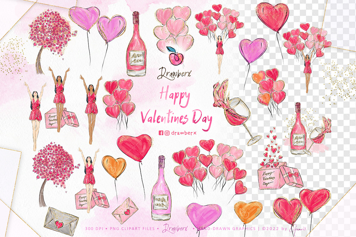 Valentines Day, anniversary png 003, an Illustration by Drawberx (Photo 3 of 6)