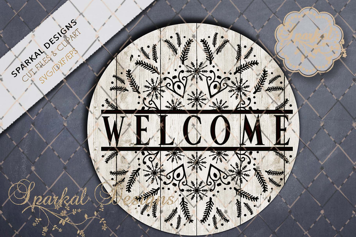 Snowflake Welcome Graphic Cut File, an Object Graphic by SparkalDesigns