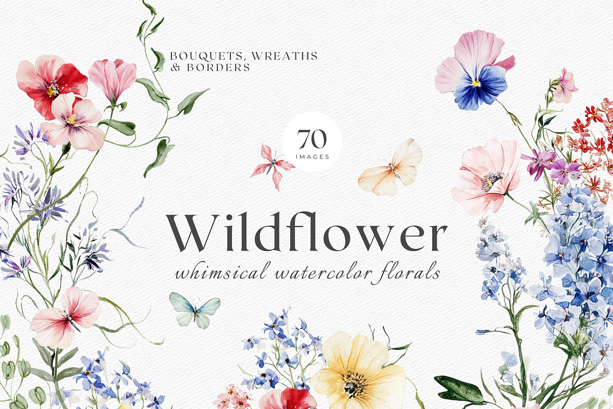 Whimsical Wildflowers - Watercolor, a Decorative Illustration by ThaismotaCreativeCo (Photo 1 of 9)
