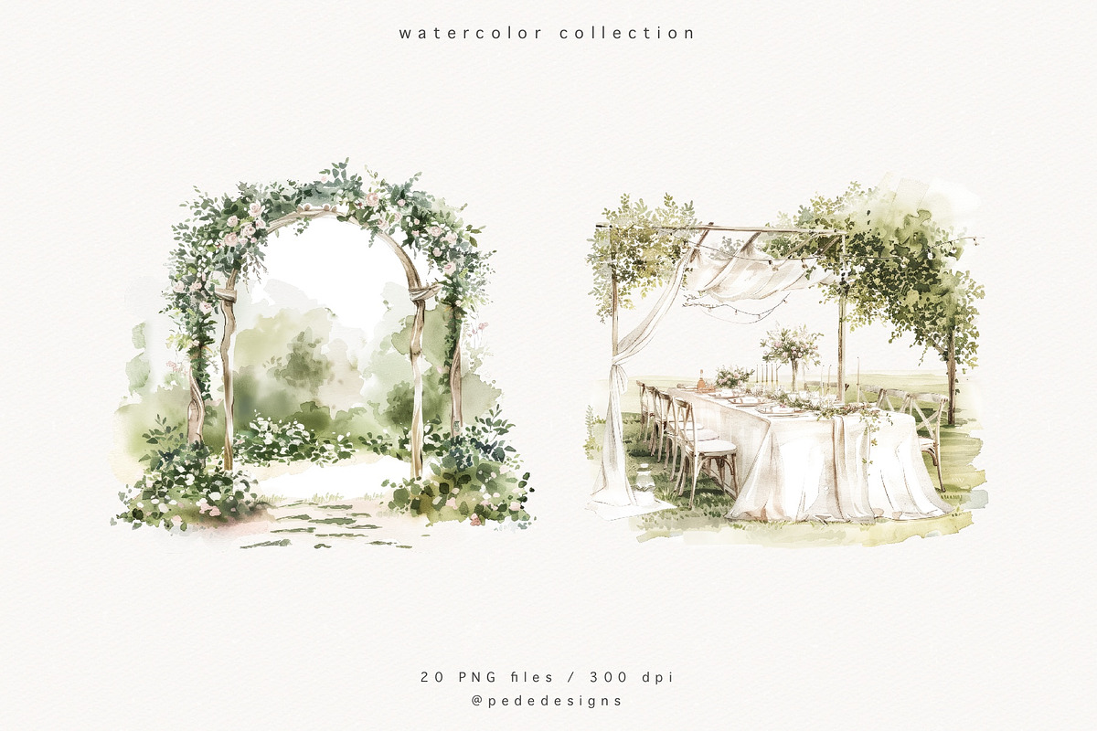 Wedding Illustrations I, a Decorative Illustration by PeDe Designs
