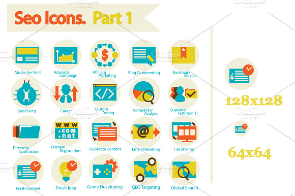 Seo Icons Set Part 1