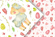 Easter Seamless Pattern, Cute Sheep, a Pattern Graphic by Valin Malin (Thumbnail 7 of 8)