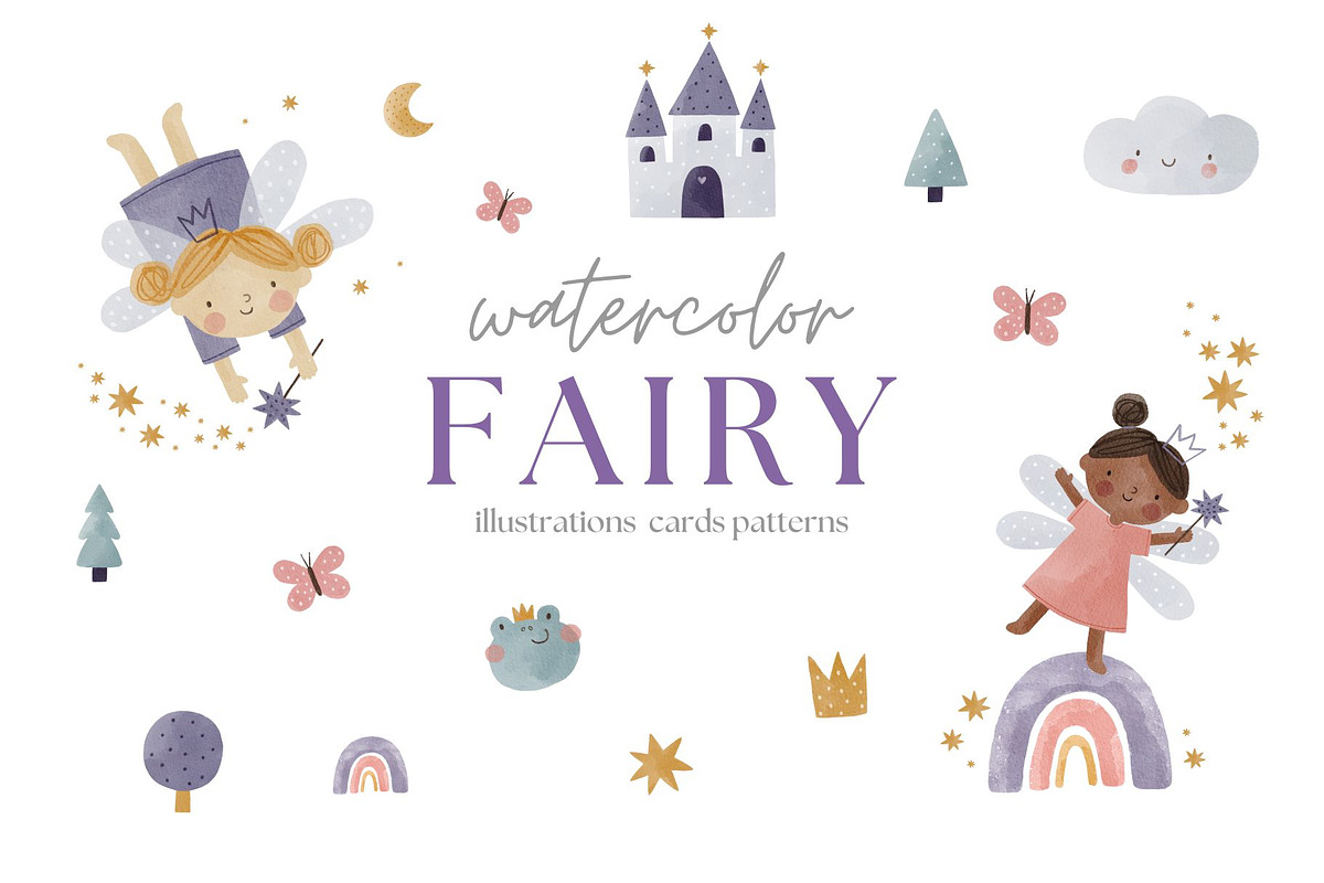 Watercolor Little Fairy, a Decorative Illustration by Cute And Wild (Photo 1 of 5)