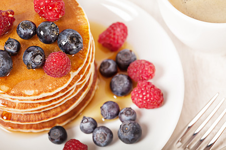 Corn flakes with blueberries breakfast stock photo containing background and preview 6