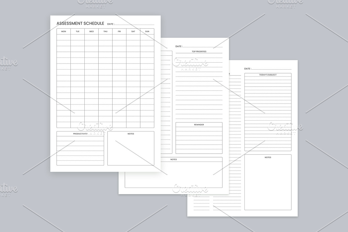 Study Planning Pages Set V-12, a Stationery Template by shahsoft (Photo 2 of 3)