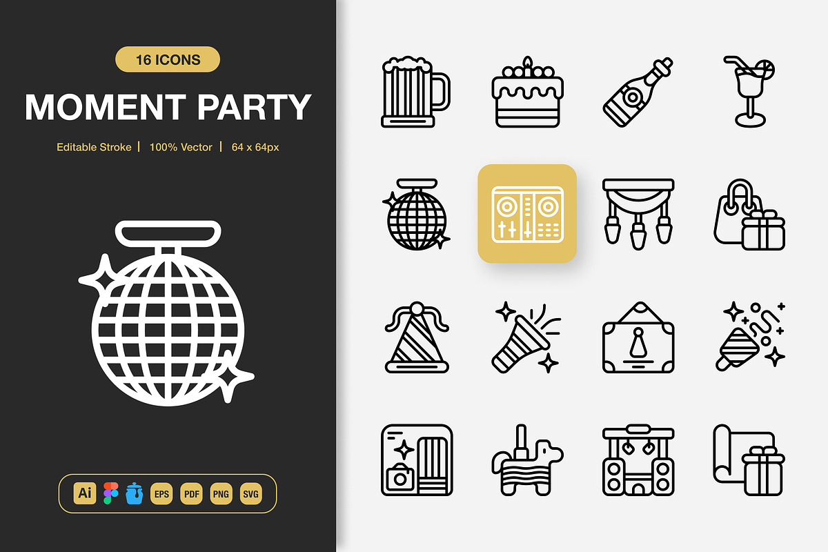 Moment Party Icons, an Icon by Spacepixel Creative