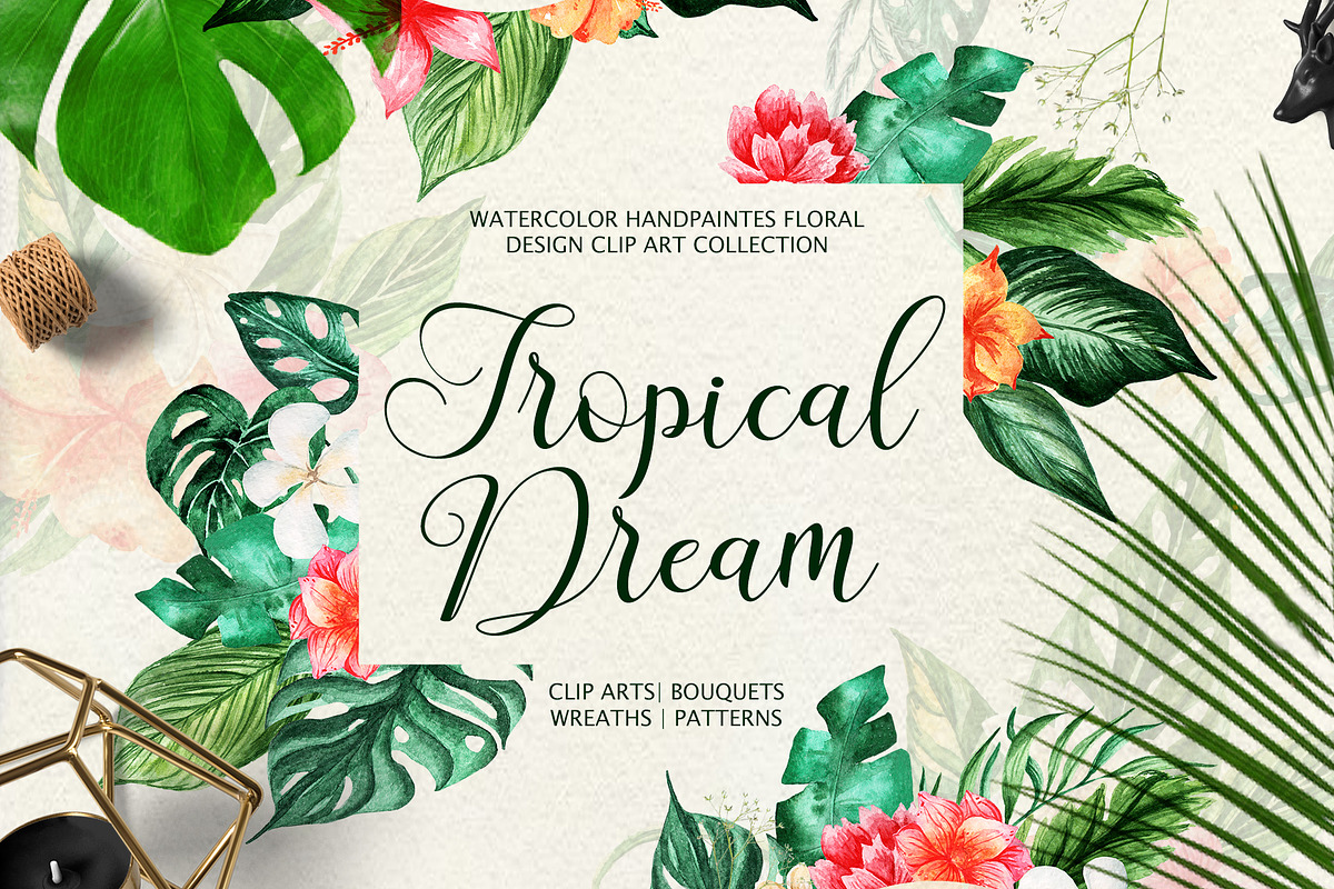 Tropical Dream-watercolor set, a Decorative Illustration by Astarte_design (Photo 1 of 11)