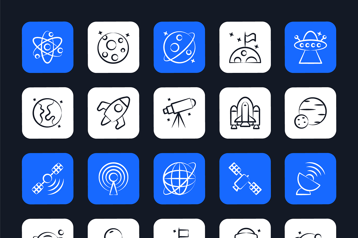 Space Doodle Icons, a Duotone Icon by Brickclay (Photo 6 of 6)