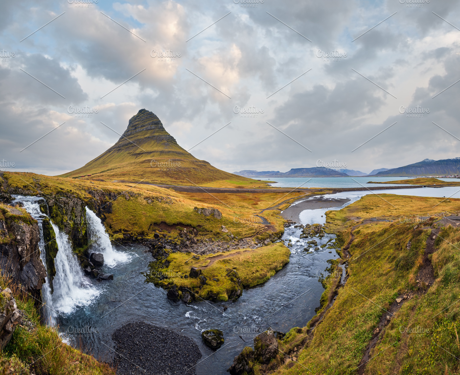 Famous picturesque Kirkjufell mountain and Kirkjufellsfoss water, a Nature Photo by YuriyB