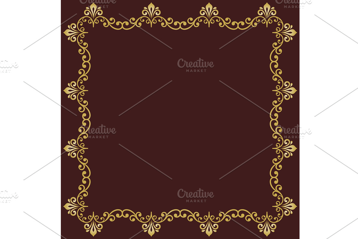 Floral Abstract Square Vector Frame, a Background Graphic by FineArtStudio