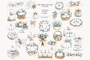 Elegant Autumn White Pumpkin Clipart, a Seasonal Illustration by GlamArtZhanna (Thumbnail 3 of 8)