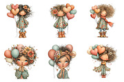Quirky Valentine Day Girl Clipart, an Illustration by SinaCreation (Thumbnail 4 of 11)