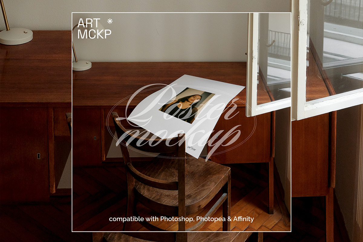 Unframed poster/Art print mockup, a Merchandise Mockup by MCKP*ME (Photo 2 of 3)