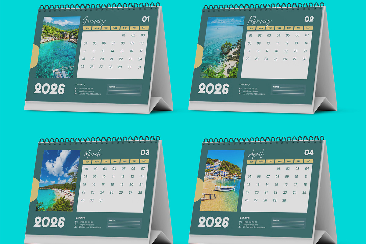 Minimalist 2026 Desk Calendar Design preview 2