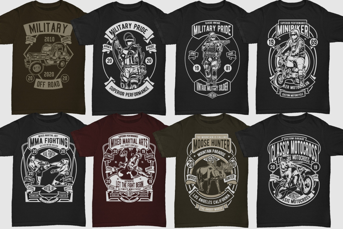 250 Retro Tshirt Designs Bundle #4, an Illustration by roach_graphic (Photo 19 of 34)