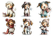 Whimsical Dog Christmas Clipart, an Illustration by DreamArtGraphic (Thumbnail 2 of 4)