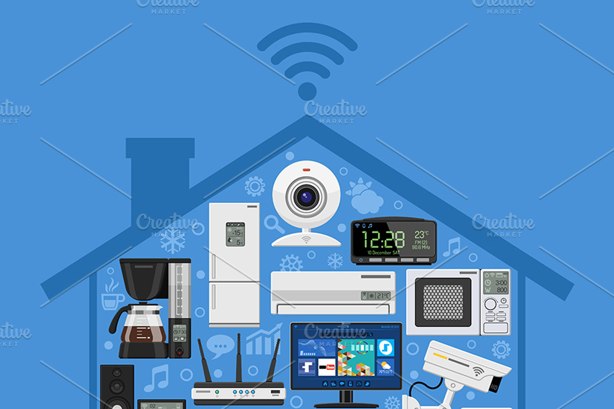 Smart Home and Internet of Things, a Technology Illustration by TAlex (Photo 6 of 7)