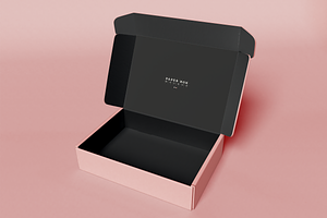 Opened Paper Box Mockup