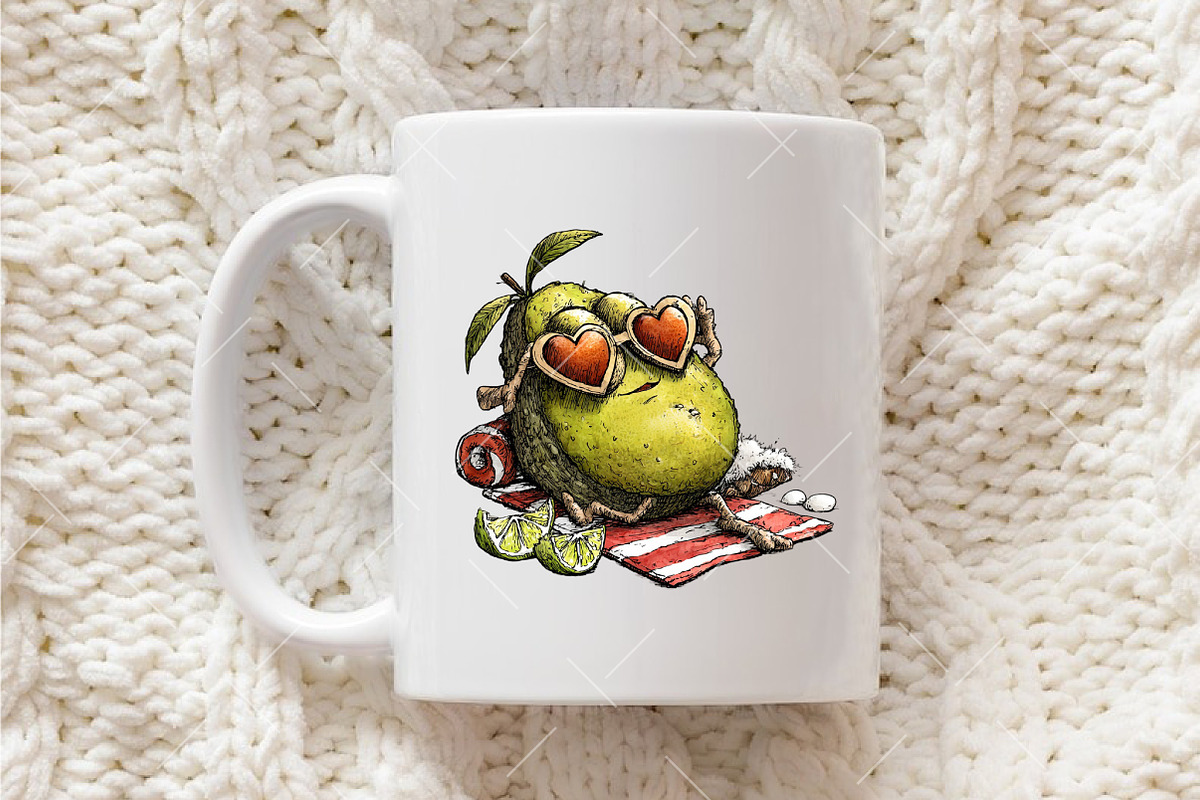 Quirky Valentine's Avocado Clipart, an Illustration by OK Design (Photo 6 of 6)