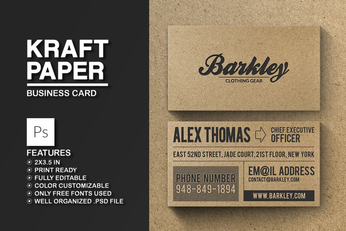 Kraft Paper Business Card, a Business Card Template by Marvel (Photo 1 of 6)