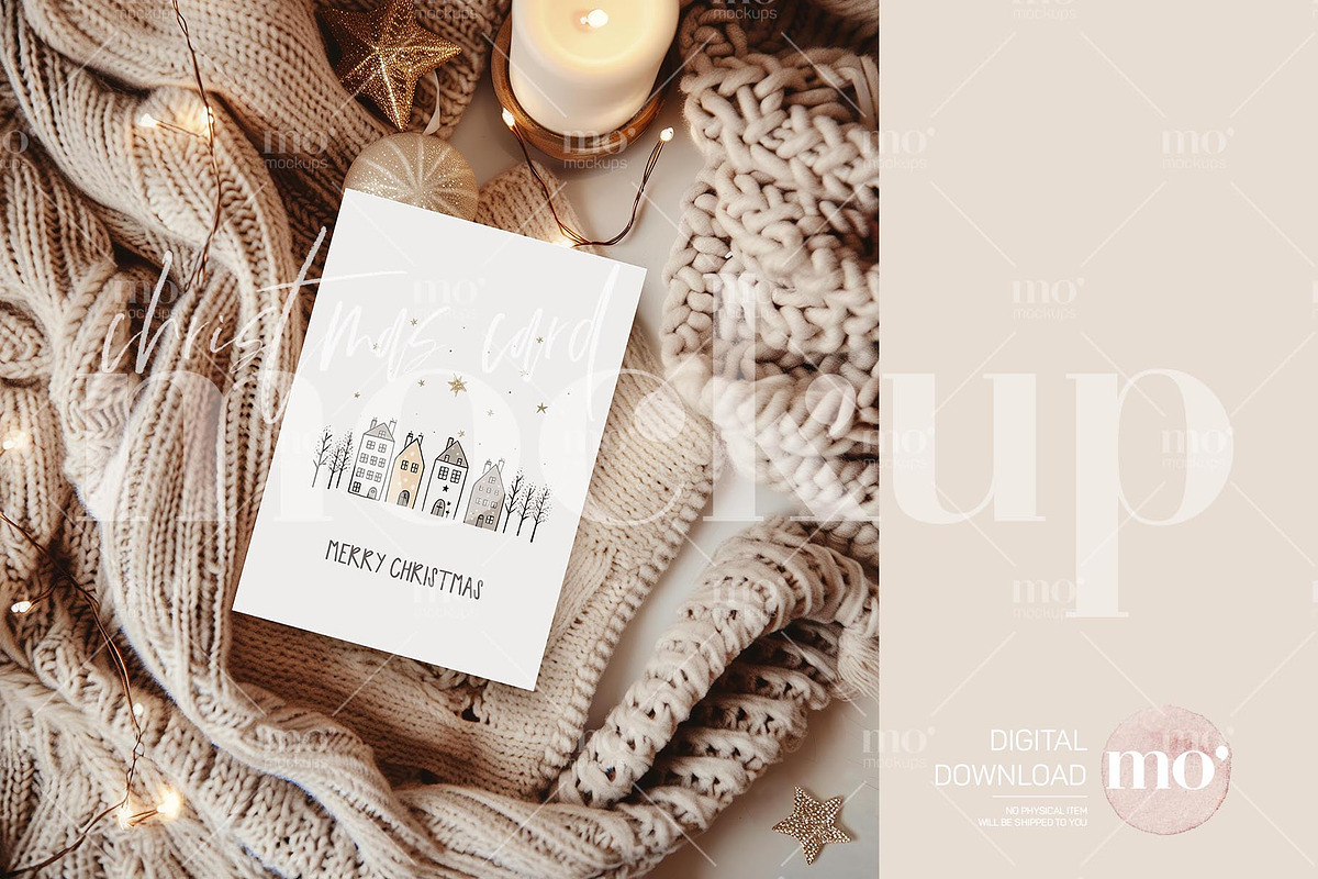 Christmas Card Mockup, a Product Mockup by MoMockups (Photo 1 of 3)