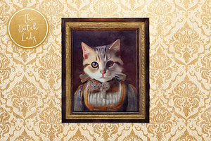 Victorian Pet Portraits Clipart Set