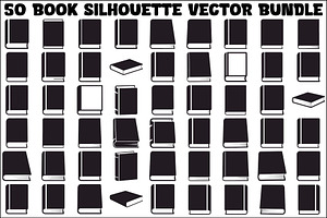 Book Silhouette Vector Bundle, an Illustration by Gaye Art