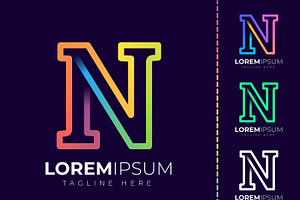 Initial letter n logo design