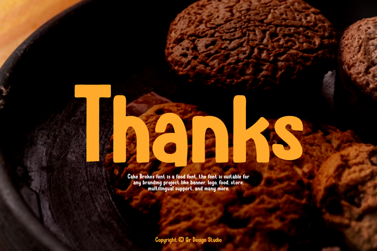 Cake Brokes - Food Font, a Sans Serif Font by QR Design Studio (Photo 12 of 12)