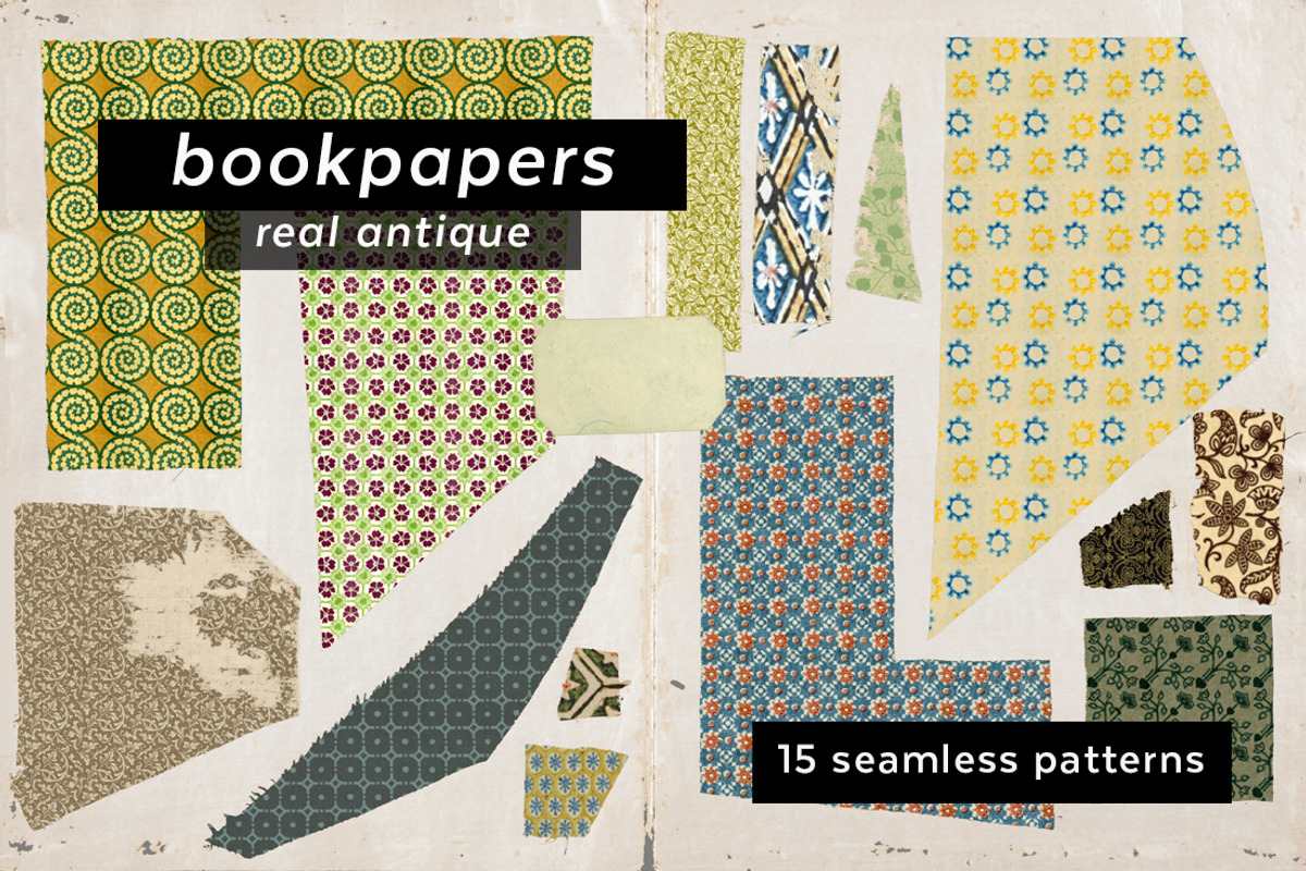 Antique Bookpaper Patterns, a Pattern Graphic by ISEEYOUPATTERN (Photo 1 of 5)