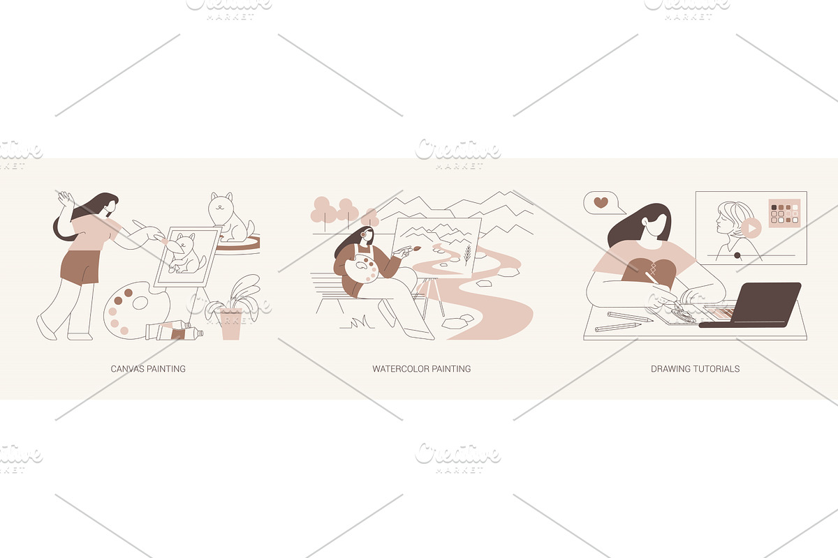 Painting as a hobby isolated cartoon, a Person Illustration by Visual Generation