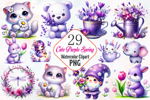 Cute purple spring sublimation, an Illustration by RobertsArt