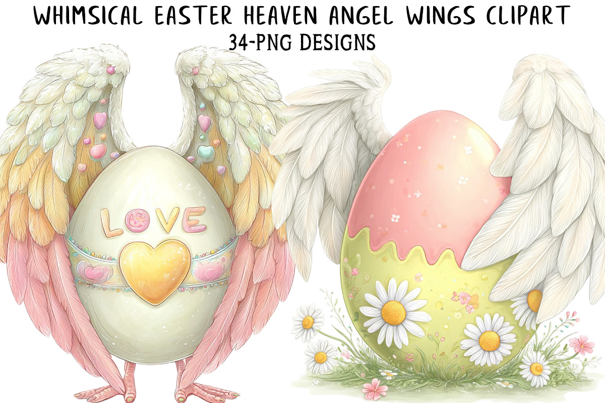 Whimsical Easter Heaven Angel Wings, an Illustration by Daily.Designs (Photo 1 of 8)